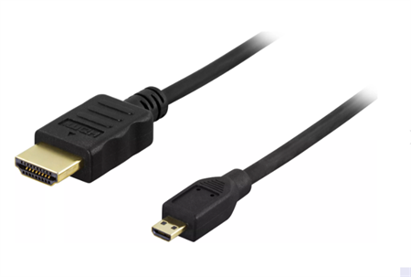 Deltaco HDMI A - HDMI Micro kabel 2m, svart